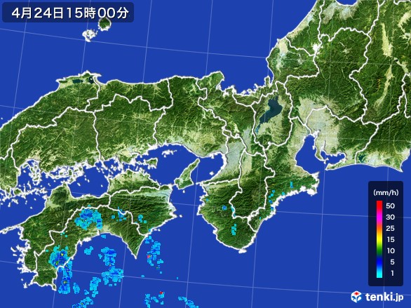 近畿地方の雨雲レーダー(2017年04月24日)