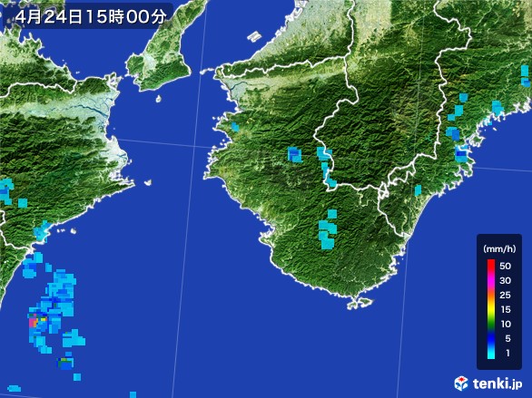 和歌山県の雨雲レーダー(2017年04月24日)