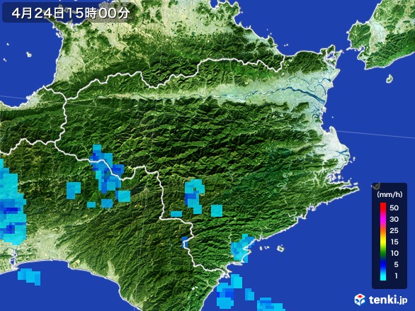 徳島県の雨雲レーダー(2017年04月24日)