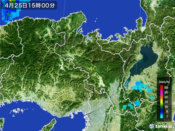 京都府の雨雲レーダー(2017年04月25日)
