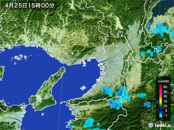 大阪府の雨雲レーダー(2017年04月25日)