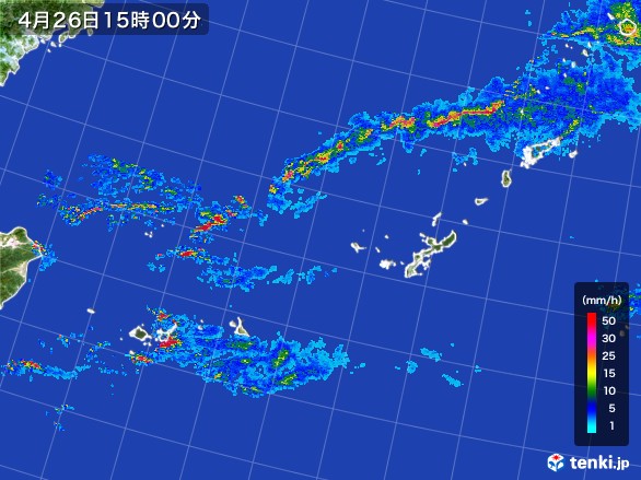 沖縄地方の雨雲レーダー(2017年04月26日)