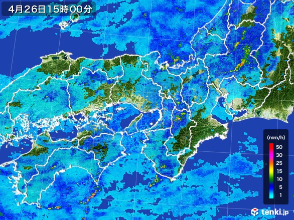 近畿地方の雨雲レーダー(2017年04月26日)