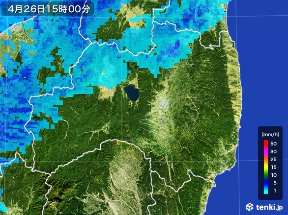 福島県の雨雲レーダー(2017年04月26日)