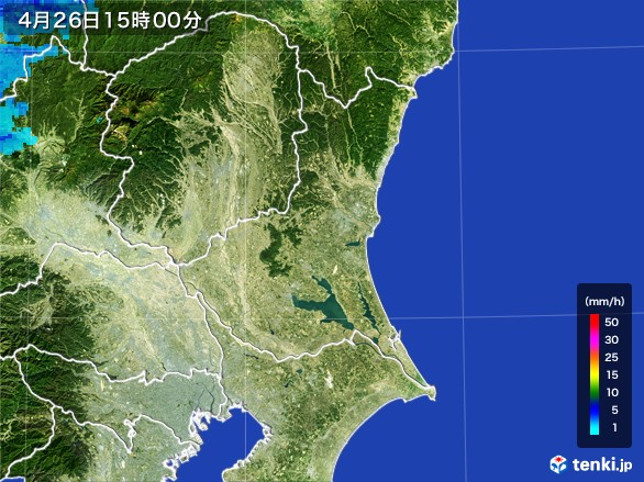 茨城県の雨雲レーダー(2017年04月26日)