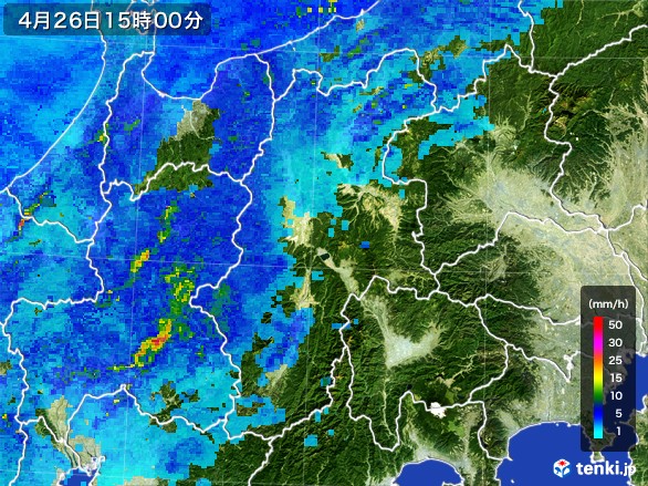 長野県の雨雲レーダー(2017年04月26日)