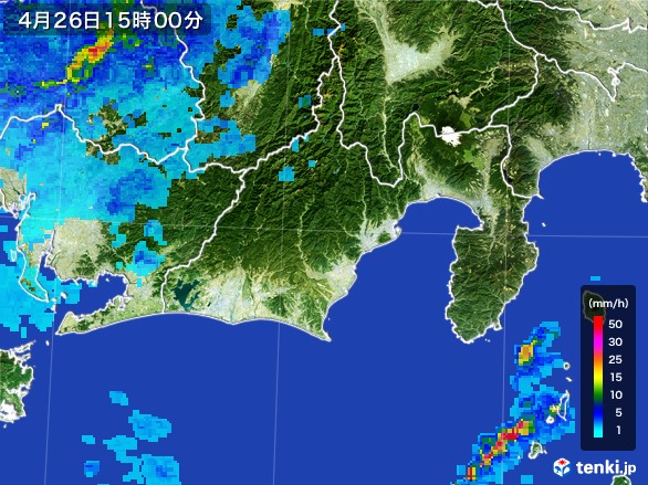 静岡県の雨雲レーダー(2017年04月26日)
