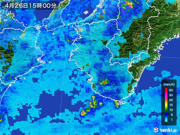 和歌山県の雨雲レーダー(2017年04月26日)