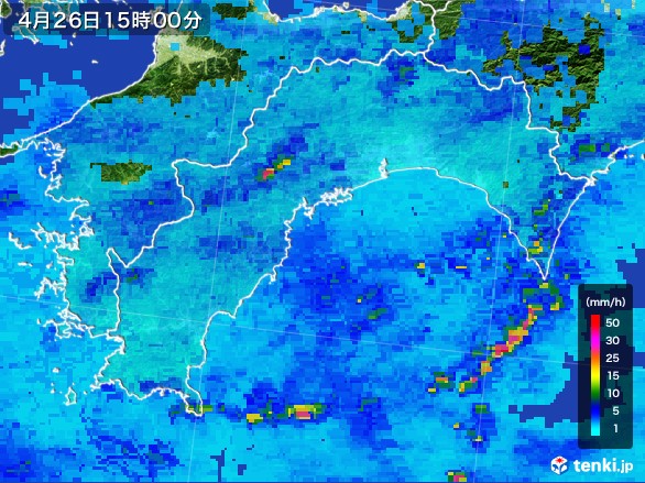 高知県の雨雲レーダー(2017年04月26日)