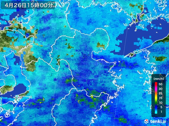 大分県の雨雲レーダー(2017年04月26日)