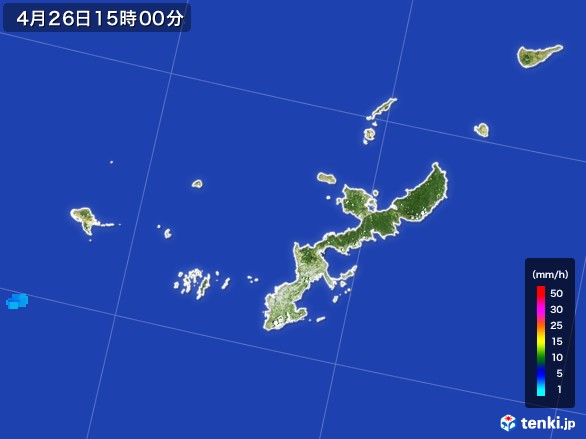 沖縄県の雨雲レーダー(2017年04月26日)