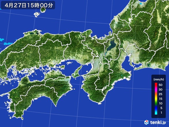 近畿地方の雨雲レーダー(2017年04月27日)