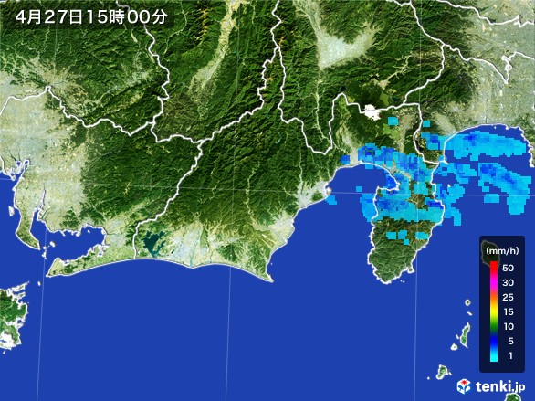 静岡県の雨雲レーダー(2017年04月27日)