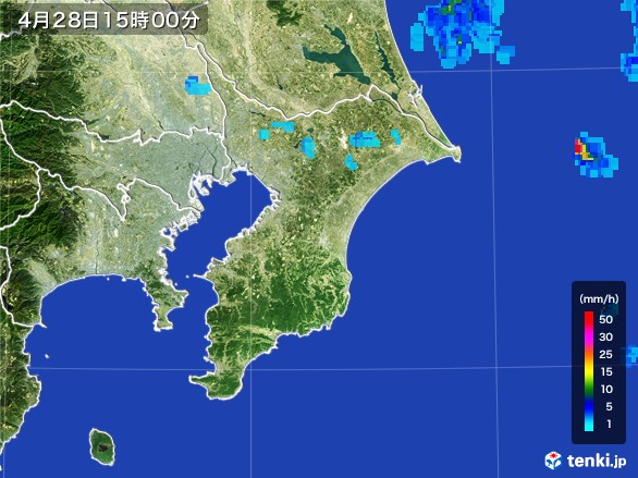 千葉県の雨雲レーダー(2017年04月28日)