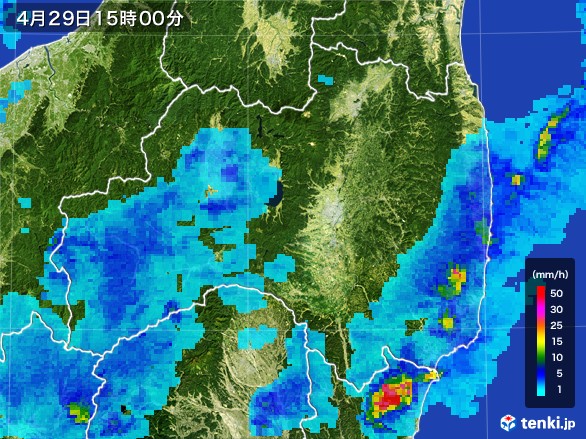 福島県の雨雲レーダー(2017年04月29日)
