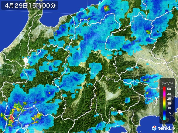 長野県の雨雲レーダー(2017年04月29日)