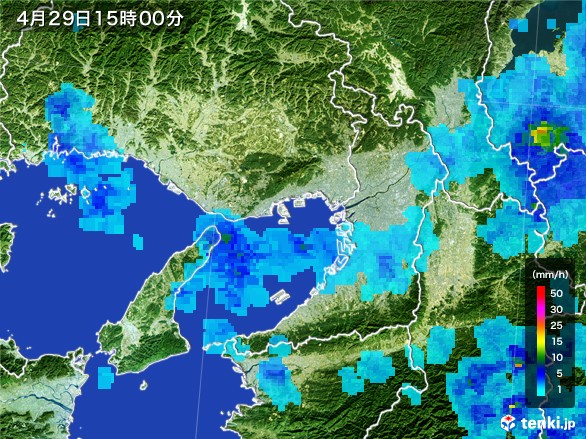 大阪府の雨雲レーダー(2017年04月29日)