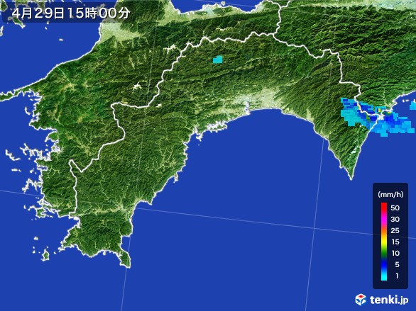 高知県の雨雲レーダー(2017年04月29日)