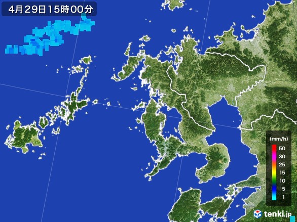 長崎県の雨雲レーダー(2017年04月29日)