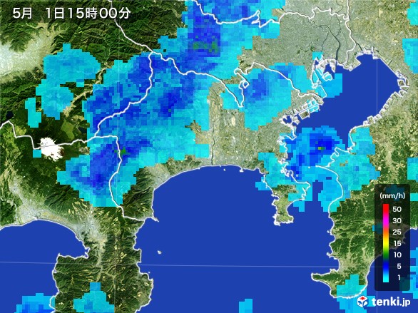 神奈川県の雨雲レーダー(2017年05月01日)