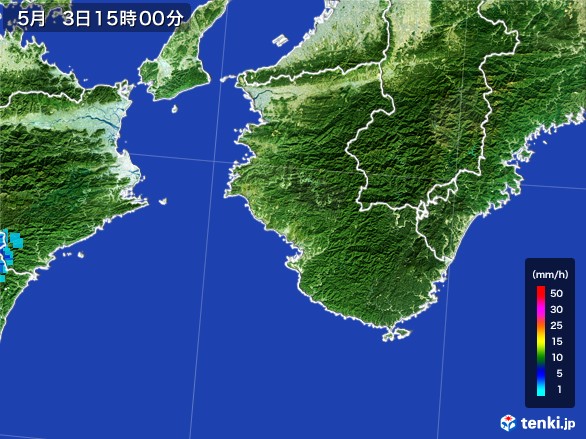 和歌山県の雨雲レーダー(2017年05月03日)