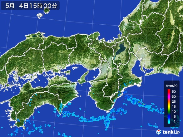 近畿地方の雨雲レーダー(2017年05月04日)
