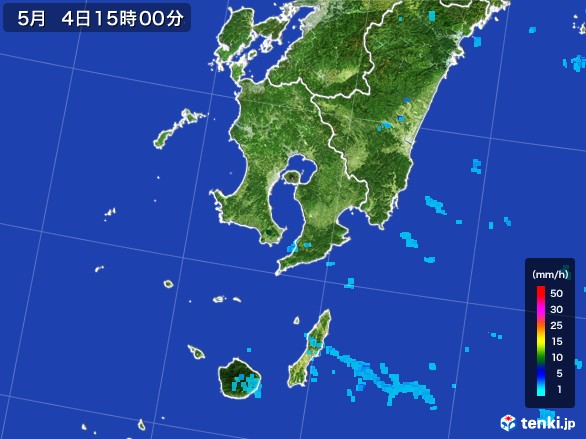 鹿児島県の雨雲レーダー(2017年05月04日)