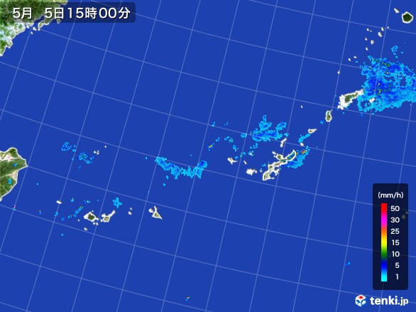 沖縄地方の雨雲レーダー(2017年05月05日)