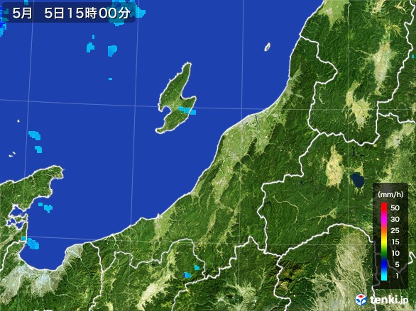 新潟県の雨雲レーダー(2017年05月05日)