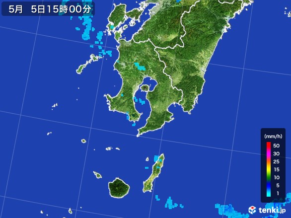 鹿児島県の雨雲レーダー(2017年05月05日)