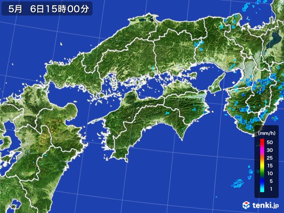 四国地方の雨雲レーダー(2017年05月06日)