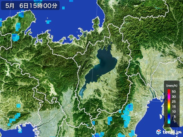 滋賀県の雨雲レーダー(2017年05月06日)