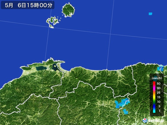 鳥取県の雨雲レーダー(2017年05月06日)
