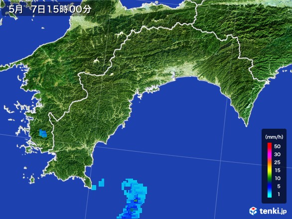 高知県の雨雲レーダー(2017年05月07日)