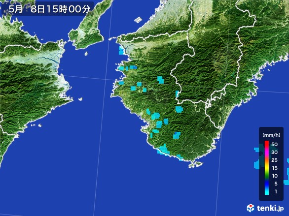 和歌山県の雨雲レーダー(2017年05月08日)