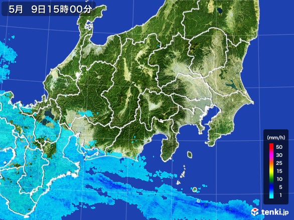 関東・甲信地方の雨雲レーダー(2017年05月09日)