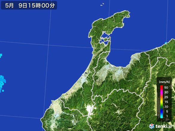 石川県の雨雲レーダー(2017年05月09日)