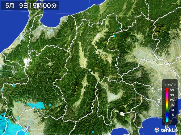 長野県の雨雲レーダー(2017年05月09日)