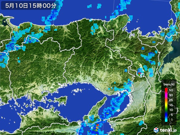 兵庫県の雨雲レーダー(2017年05月10日)