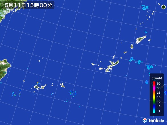 沖縄地方の雨雲レーダー(2017年05月11日)