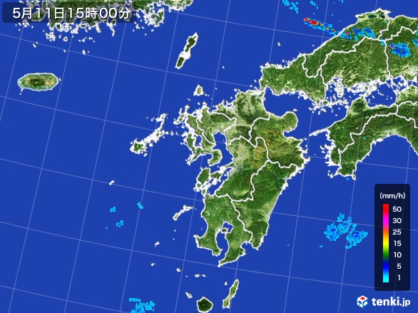九州地方の雨雲レーダー(2017年05月11日)