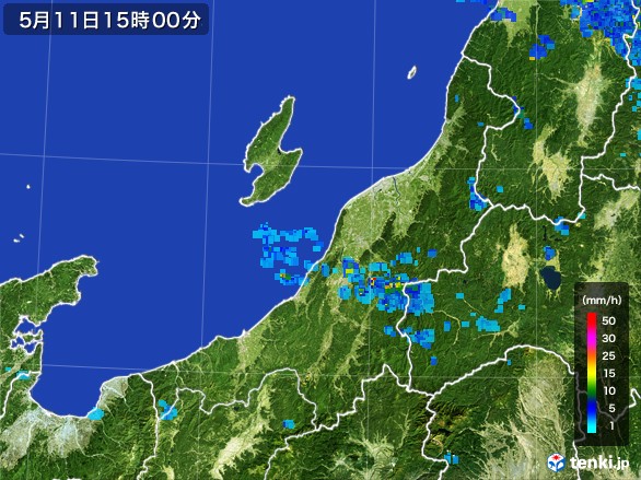 新潟県の雨雲レーダー(2017年05月11日)