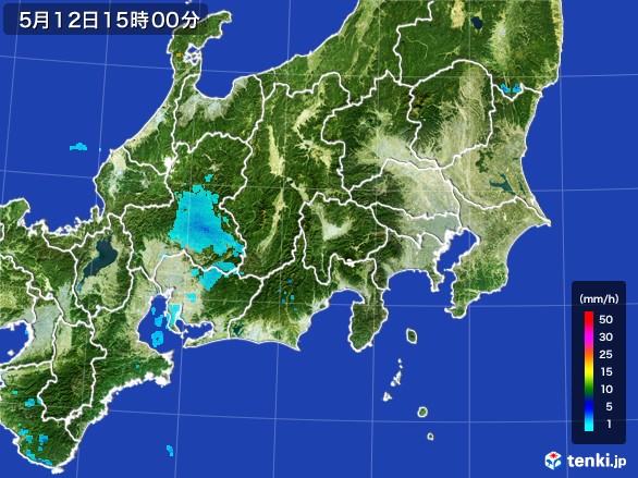 関東・甲信地方の雨雲レーダー(2017年05月12日)