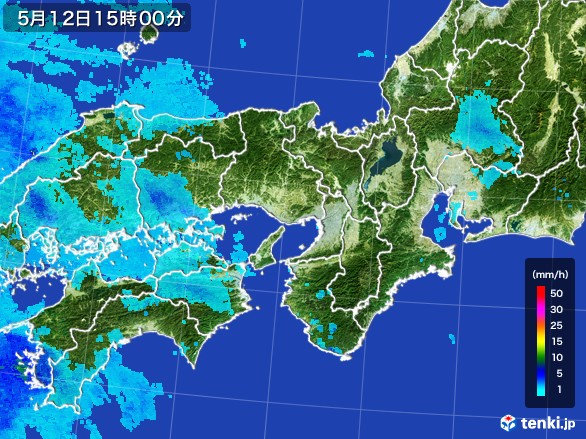 近畿地方の雨雲レーダー(2017年05月12日)