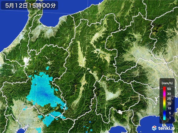 長野県の雨雲レーダー(2017年05月12日)