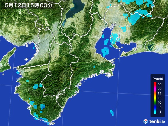 三重県の雨雲レーダー(2017年05月12日)