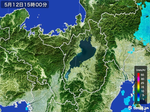 滋賀県の雨雲レーダー(2017年05月12日)