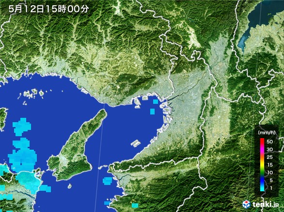 大阪府の雨雲レーダー(2017年05月12日)
