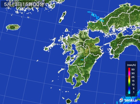 九州地方の雨雲レーダー(2017年05月13日)