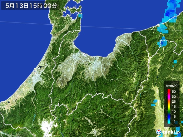 富山県の雨雲レーダー(2017年05月13日)